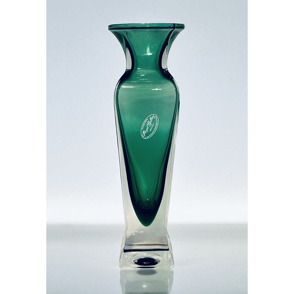 Vintage 1998 Royal Gallery Emerald Green Italian Vase 8.5"x2.5"